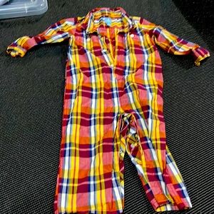 Gap baby boy plaid collard jumpsuit size 18-24m